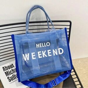 HELLO WEEKEND TOTE BAG BLUE 💙💙💙
